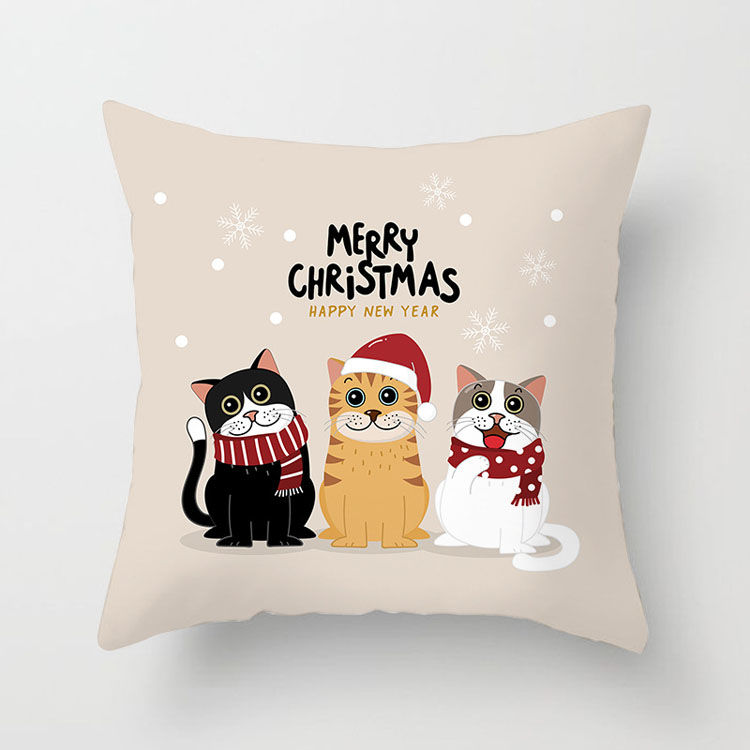 Factory Direct Nordic Style Cushion Cover Custom Christmas Deer Print Cushion Cover
