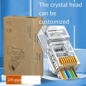 ตัวเชื่อมต่อ RJ45 Cat5e Cat6ผ่านปลั๊กโมดูลาร์แบบหนีบสำหรับสายเคเบิลเครือข่ายที่มั่นคง - Product Image 5