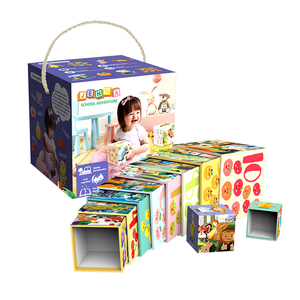 Erken eğitim oyuncaklar kök okul maceraları karton eğitim masası oyun 10 adet yapı blok oyuncaklar bebek için - Product Image 1