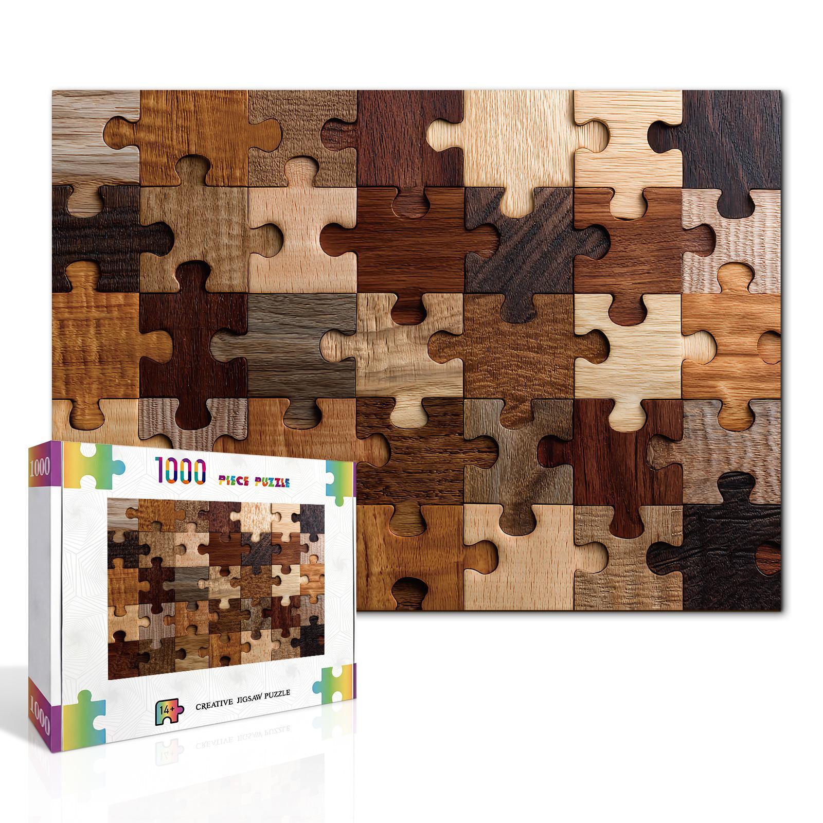 Puzzle à motif de bois
