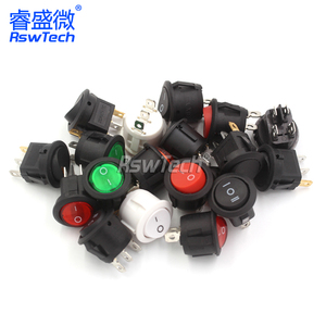 <strong>6A</strong> 2 Pin Arcolectric Rocker <strong>Switch</strong> 3 Gang Waterproof White Rocker <strong>Switch</strong> with Led Round on 12v Rocker <strong>Switch</strong> with Gold Plat - Product Image 6