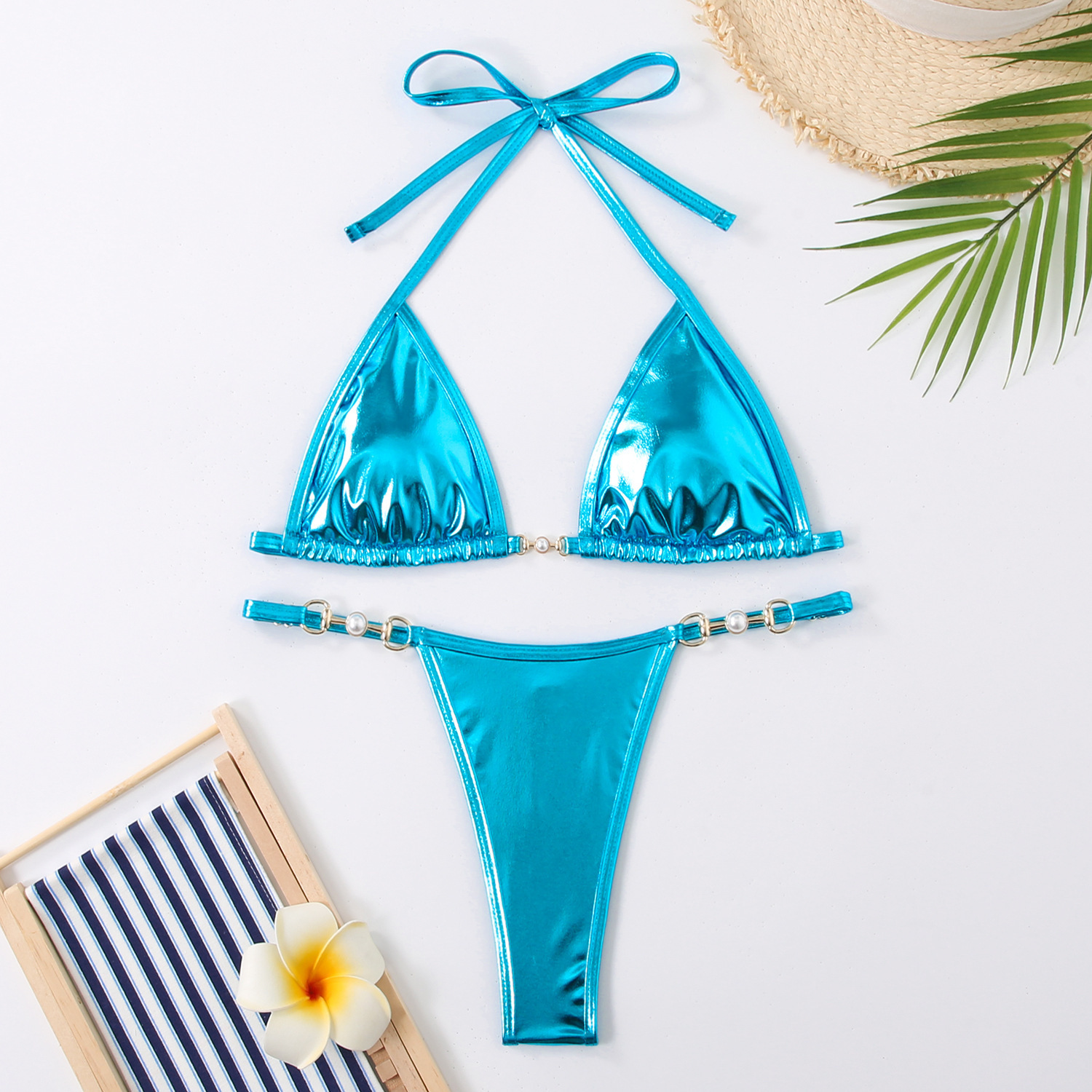 Lustrous cyan-blue