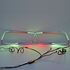 Blinkende <span class=keywords><strong>LED</strong></span> Angel Eyes RGB Halo Ringe Sk6812 Farbwechsel scheinwerfer für Dodge Ram 2009 mit Bluetooth-Fernbedienung