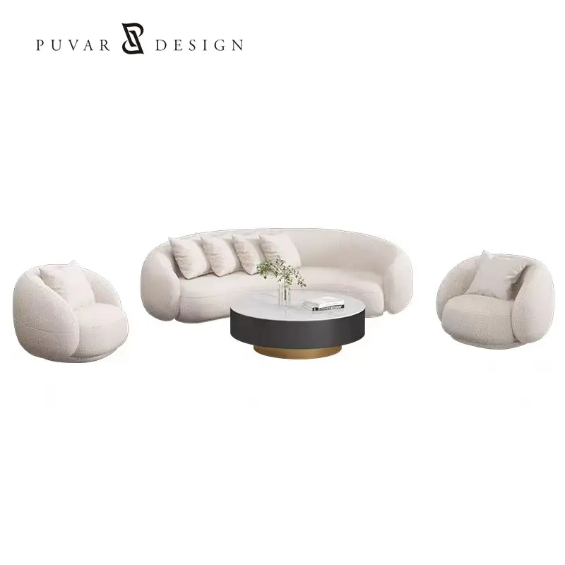 Нордический Простой Современный дизайнерский креативный тканевый изогнутый диван из овечьей шерсти