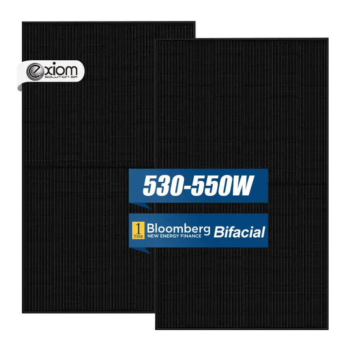 उच्च दक्षता 530W 540W 550W मोनोक्रिस्टल मोनो बिफेशियल सोलर पीवी पैनल ब्लैक फ्रेम के साथ