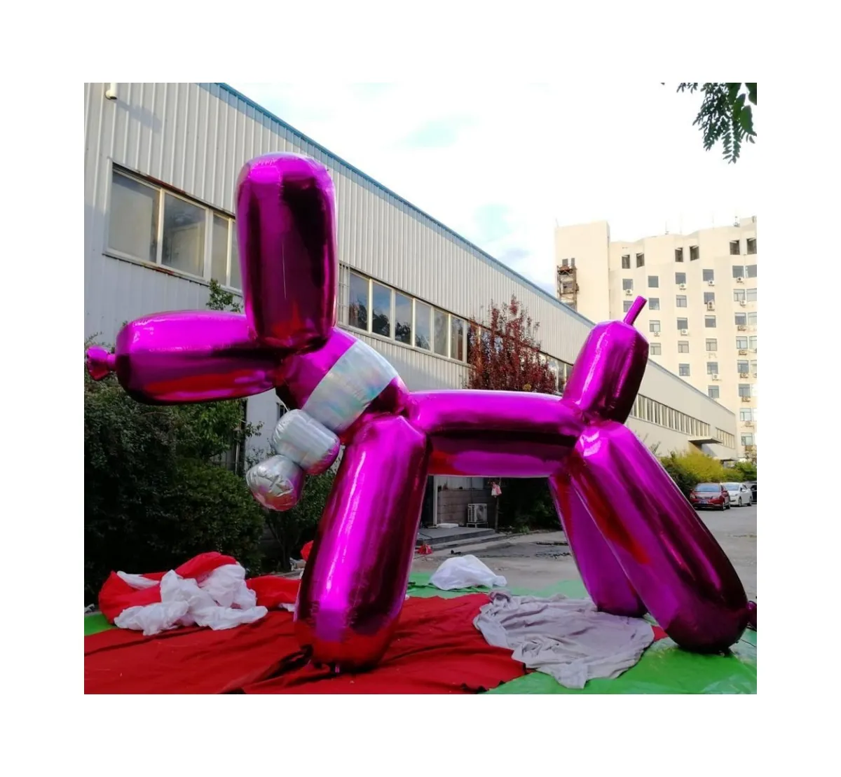 Nghệ thuật tùy chỉnh lễ hội khổng lồ màu xanh Inflatable Bóng chó cho Giáng sinh trang trí