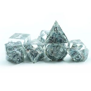 Trò chơi xúc xắc nhiều người chơi trực tuyến 16mm 20 Mặt chữ màu xanh lá cây đầy sao màu xanh đa diện xúc xắc Đặt đá bên trong - Product Image 5