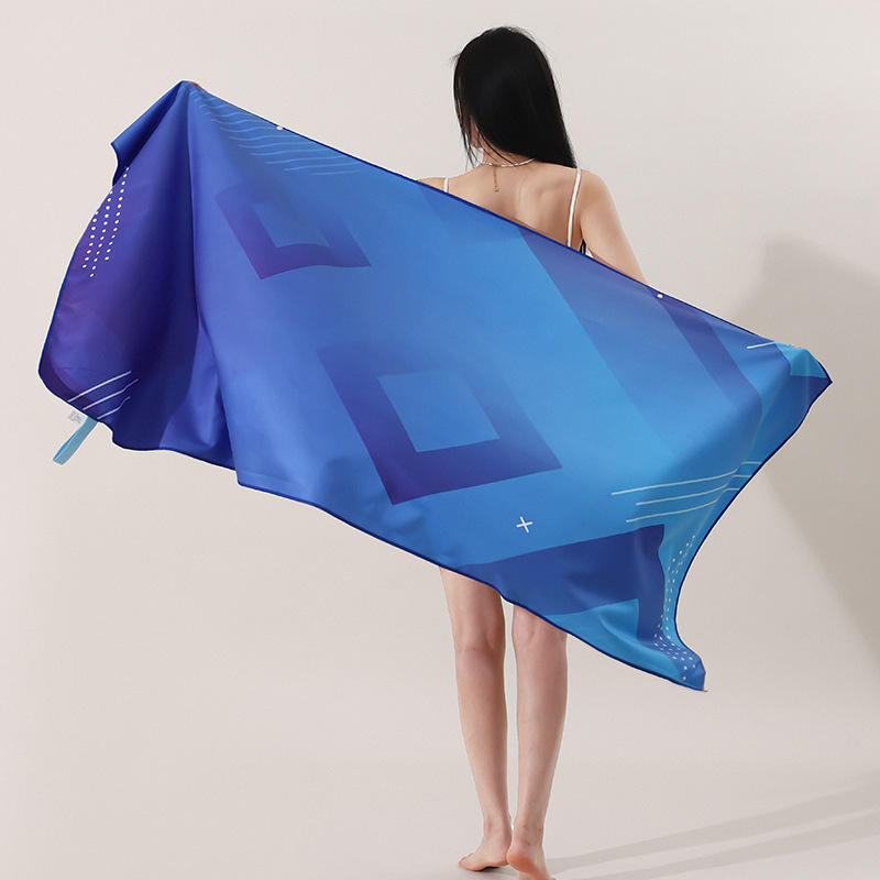 0975 bleu géométrie - velours double face