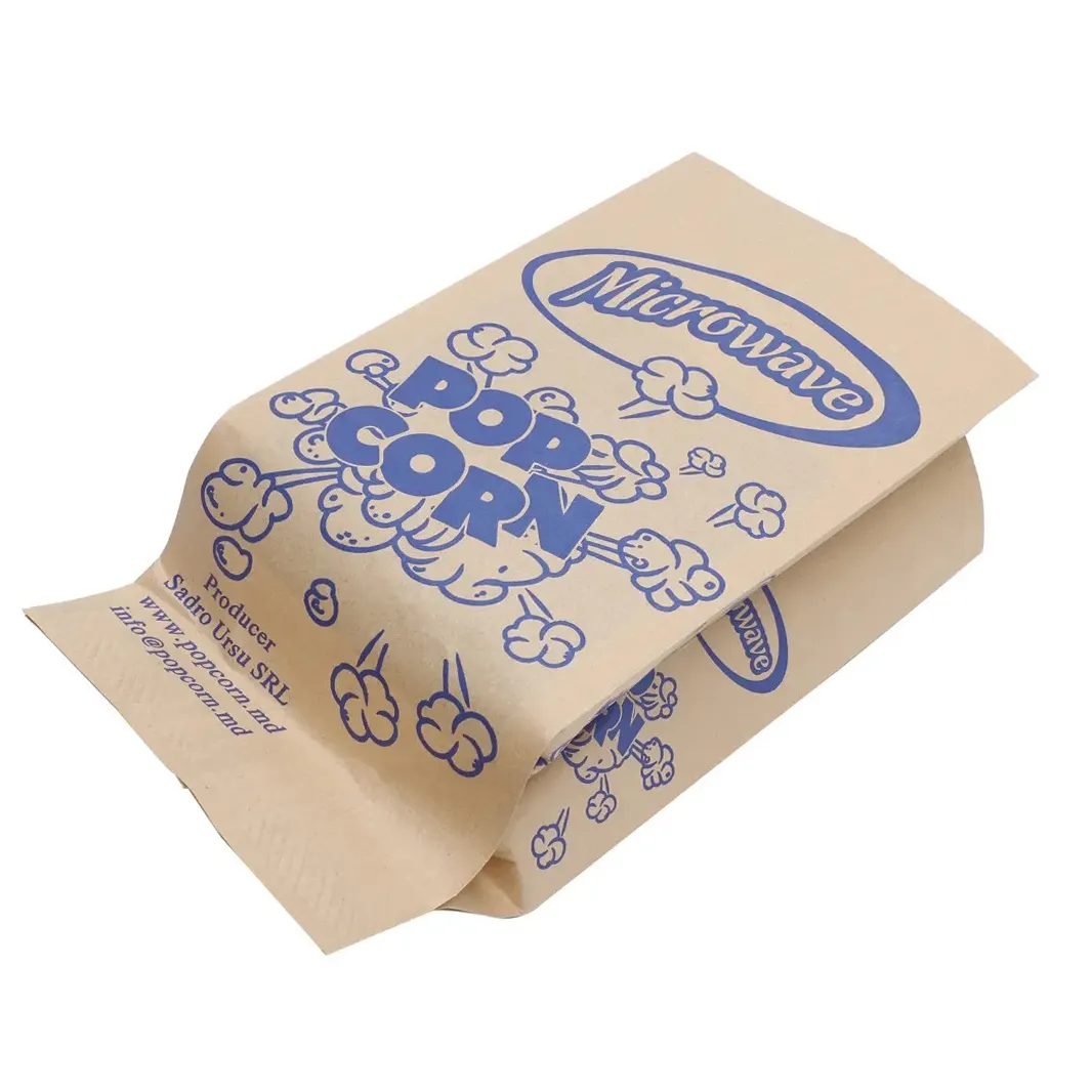 फैक्टरी मूल्य नाश्ता गर्मी सील सीमेंट पेपर क्राफ्ट कस्टम लोगो माइक्रोवेव पॉपकॉर्न बैग