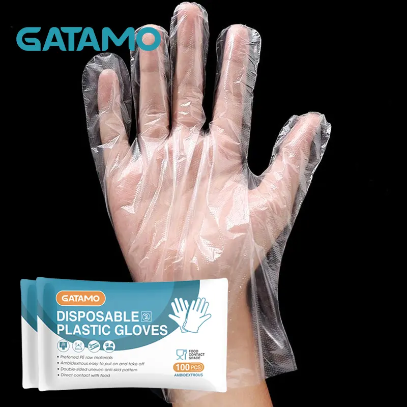 SW02 Gatamo Günstige Mehrzweck Einweg Klar Transparent HDPE Küche Food Grade Kunststoff PE Handschuhe