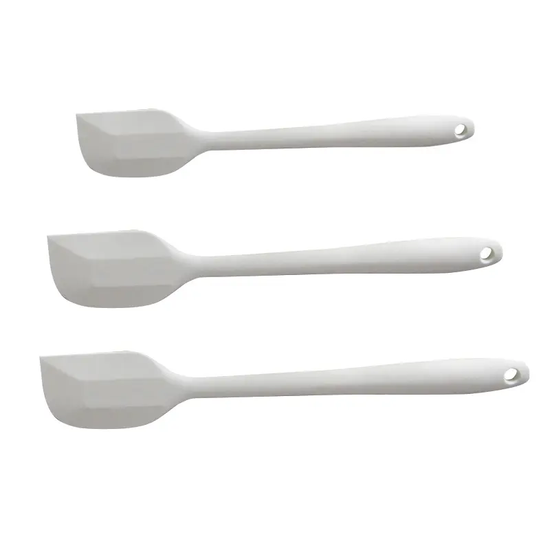Hoge Kwaliteit 3 Size Keuken Witte Siliconen Spatel Voor Het Bakken Van Hittebestendige Anti-Stick Siliconen Spatel