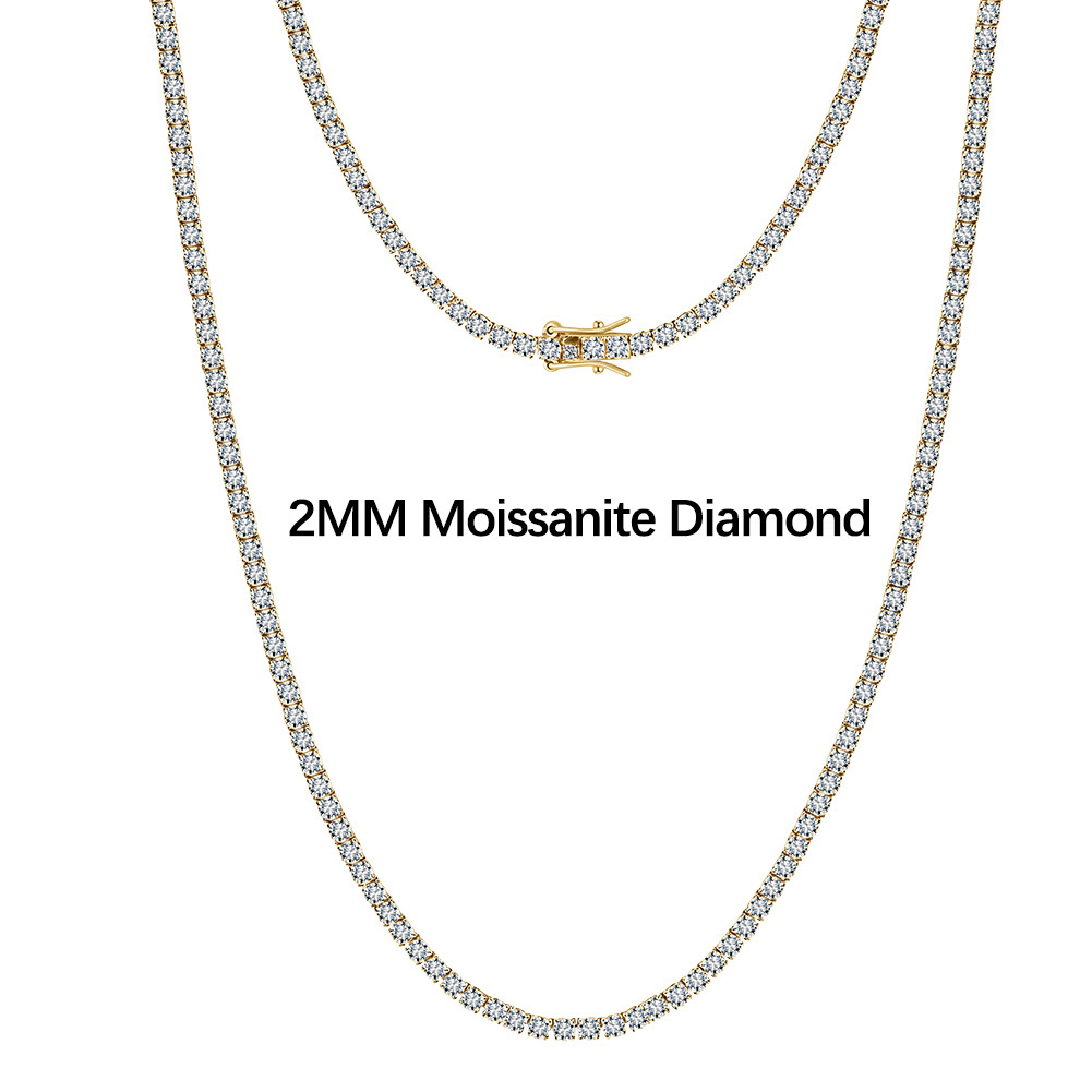 Gold 2mm VVS Moissanite
