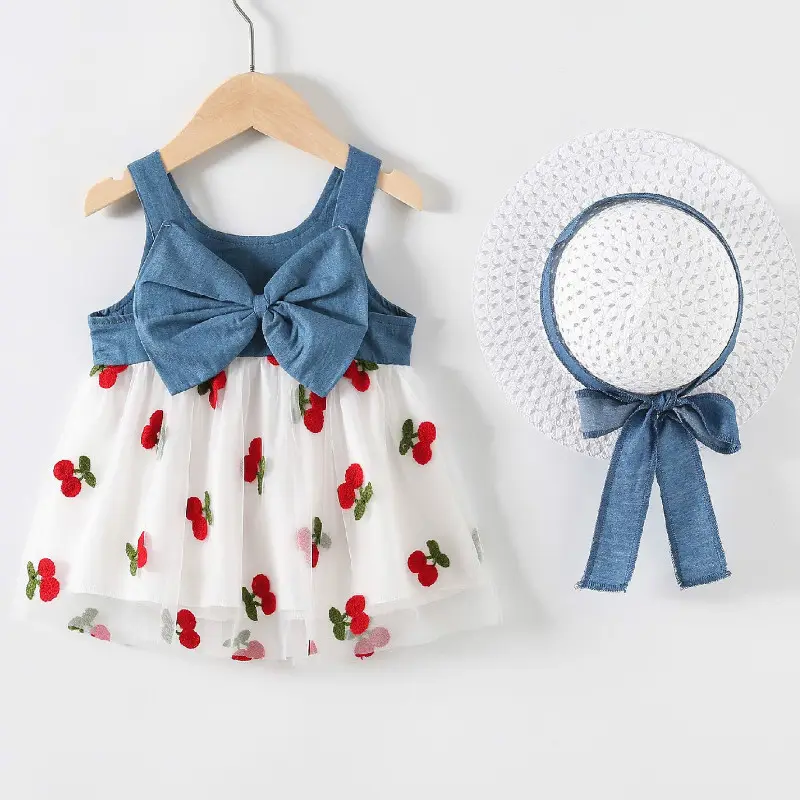 女の赤ちゃんの夏のスカートドレス2023新しい韓国版の女の子のデニムスカートプリンセススカート