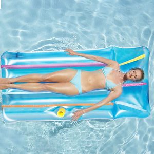 Colorful Inflatable Pool Float Lounger <strong>Mat</strong> with Cup Holders for Adults Summer Parties - Product Image 4