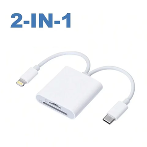 2-in-1 USB-C ช่องเสียบการ์ด SD TF คู่อะแดปเตอร์อ่านการ์ดแบบปลั๊กแอนด์เพลย์ตัวแปลงกล้องสำหรับ iPhone 16 OTG การติดตั้งภายนอก - Product Image 1