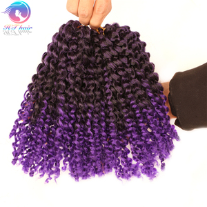 8 "Màu Ombre Mali Bob Bện Móc Bện Xoắn Afro Jerry Xoăn Tổng Hợp Bện Tóc Nối - Product Image 2