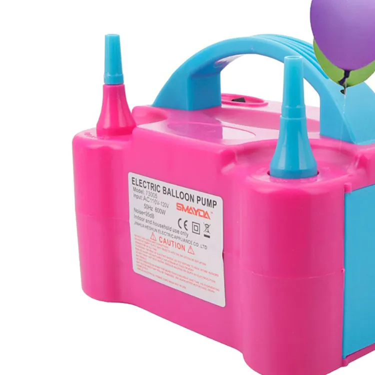 Inflador portátil de doble boquilla, pequeño soplador, máquina de mano de helio, bomba de globo eléctrica de doble boquilla de aire para decoración de fiestas