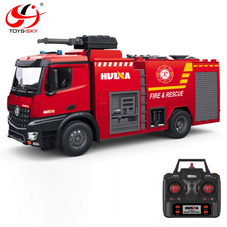 2020 nuevo Huina 1562, 562 1:14 simulación de Control remoto de camión de bomberos coche de juguete camión cisterna con Spray de agua con 22 funciones