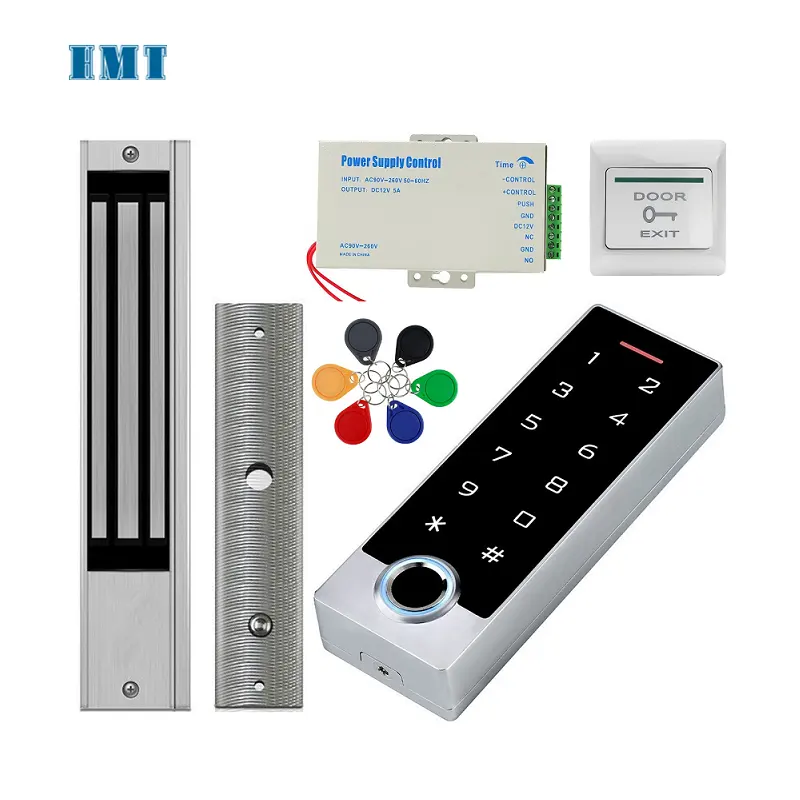 IP68防水ドアアクセス制御システム生体認証RFIDキーパッド電源180KG家庭用電気磁気ストライクロック