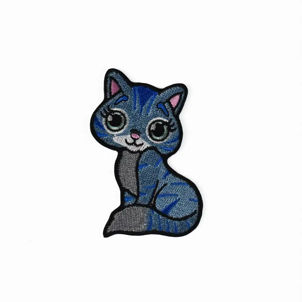 Gato bonito Ferro De Sarjado Bordado em Patches Vestuário Apliques Costura Heat Press Bordado Patch para Vestuário