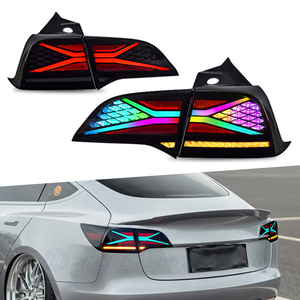 HCMOTIONZ מפעל גב מנורה אחורית 2017-2021 עם DRL הפעלה אנימציה RGB LED פנסים אחוריים לטסלה דגם 3 דגם Y
