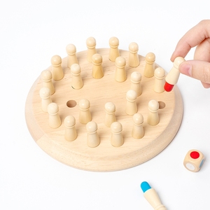 益智玩具儿童火柴棒棋盘游戏儿童颜色排序逻辑思维训练木制记忆象棋游戏免费标志 - Product Image 2