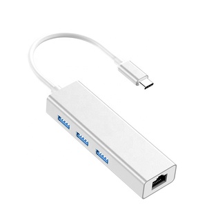 USB-C HUB con RJ45 100 adattatore Gigabit Ethernet Hub multiporta USB 3.0 adattatore di rete Lan da USB C A Ethernet per MacBook Pro/A - Product Image 1