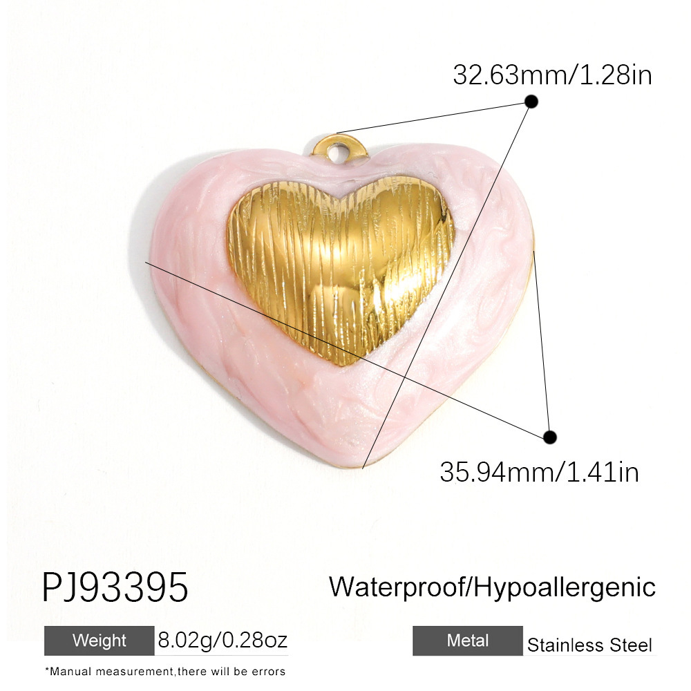 Corazón dorado 8 rosa claro