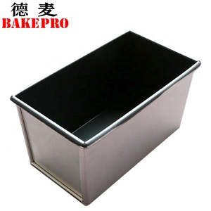BAKEPRO Rectangular <strong>golden</strong> corrugated toast box with lid 450g bread toast mold non-stick <strong>baking</strong> cake mold - Product Image 3