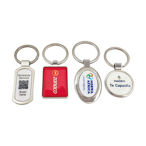 Fábrica al por mayor personalizado nombre de la empresa logotipo llavero diseñador impresión epoxi forma simple llavero aleación de zinc llaveros de metal - Product Image 6