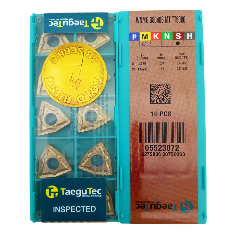 TaeguTecs-Herramientas de torneado de aleación original, WNMG080408-MT TT5080, herramientas de corte, WNMG, insertos de torneado externo