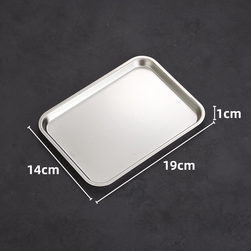 14x19 Rectangular Dessert/Drink Plate (Silver)
