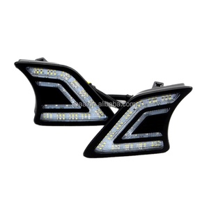 ไฟหน้า LED ไฟตัดหมอกประกอบกับวันไฟวิ่งแถบด้านหน้าสำหรับ HILUX vigo Champ 2011-2014สีดำ