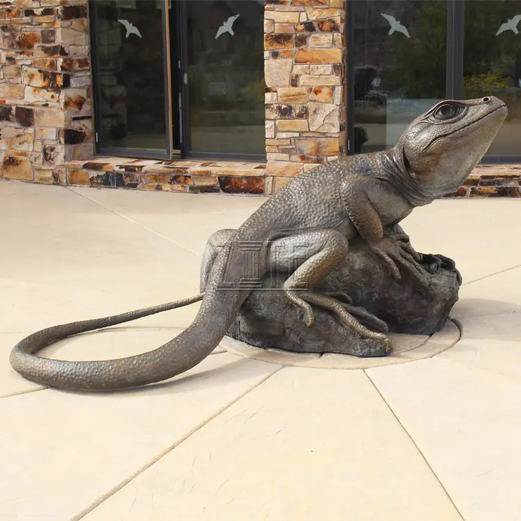 Décoration de jardin personnalisée, sculpture de lézards en métal, animal en bronze