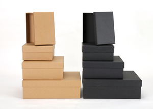 Großhandel Anpassung LOGO Kraft papier Hardbox Rechteckige Retro Mit Hand Geschenk box Abdeckung Geschenk Kleidung Verpackung Box - Product Image 2