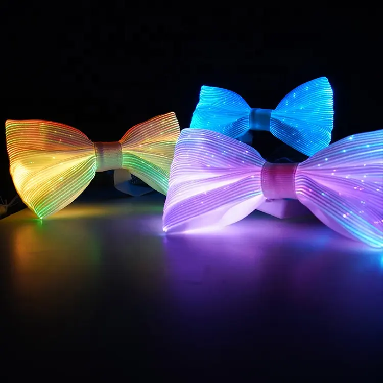 Светящийся галстук-бабочка из светящейся волоконно-оптической ткани