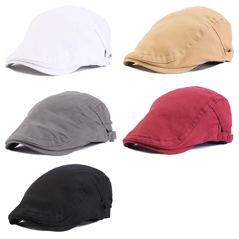 Daily Wear Notícias menino Chapéus Homens Cap Flat Algodão Tamanho Ajustável Respirável Cabbie Irlandês Ivy Driving Hunting Hat Beret Cap