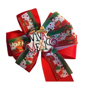 5.5''popular Mexican Hair Bows Clips Inspired Grosgrain Ribbon Doll Hair Bows for Girls Kids Accessories - Product Image 2