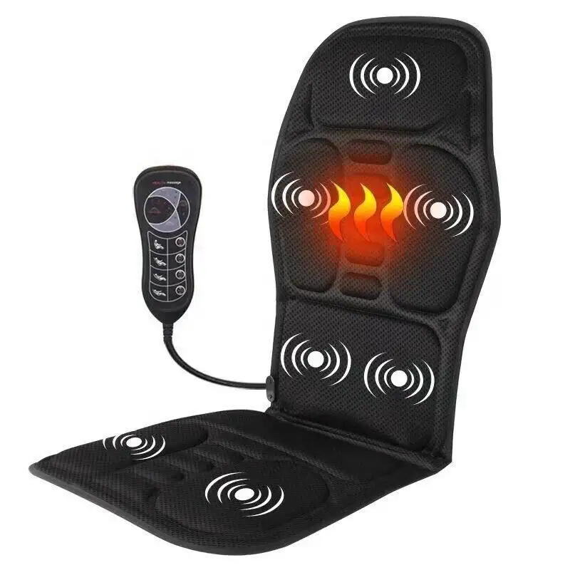 Comfortable in-car home convenient heated back massager with vibrating motor back massage pad