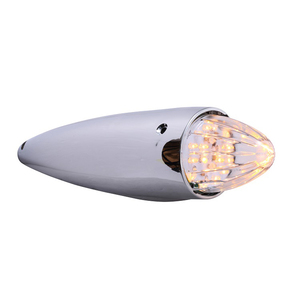 Amber çift Led Mini mermi İşaretleyici PC Lens 16 1/8 inç x 3 1/2 inç Torpedo şekilli kabin park lambaları ile konut - Product Image 3