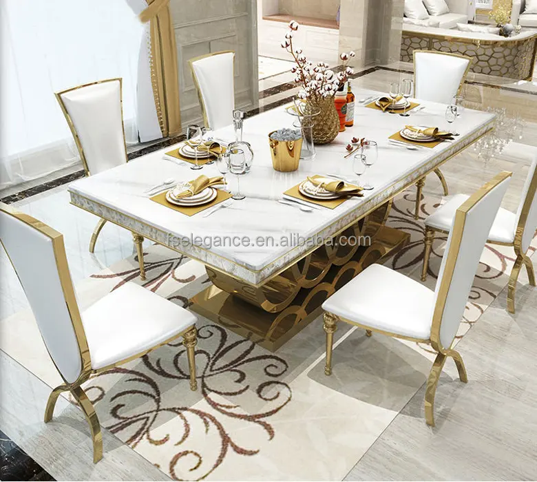 Economia de espaço 8 design italiano sala de jantar cadeiras de mesa de jantar mesa de jantar mesa de jantar de vidro piscina de luxo de ouro para o quarto