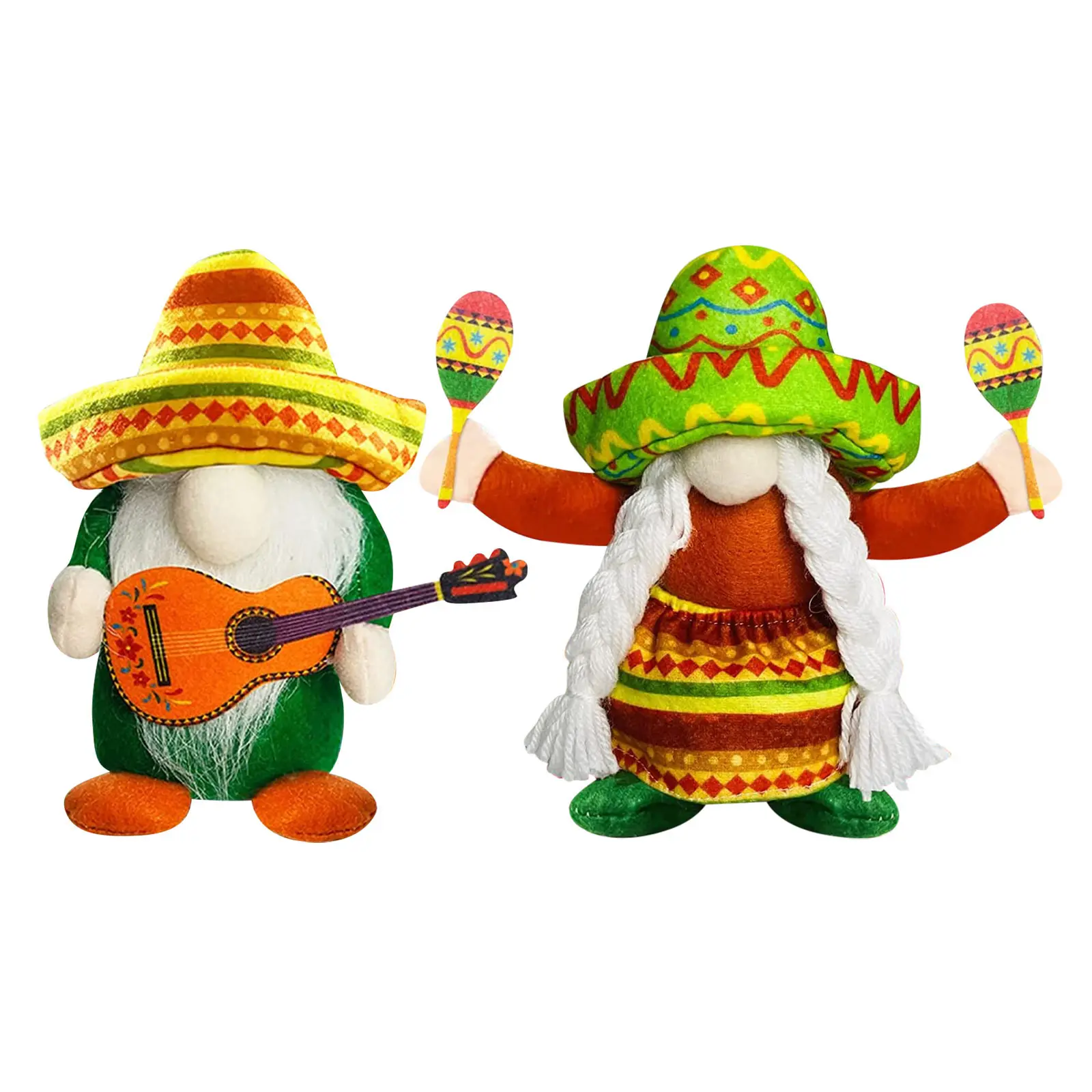 Carnaval mexicano Faceless Velho Boneca De Pé Presente Criativo Estilo Havaiano Chapéu De Palha Anão Boneca Ornamentos