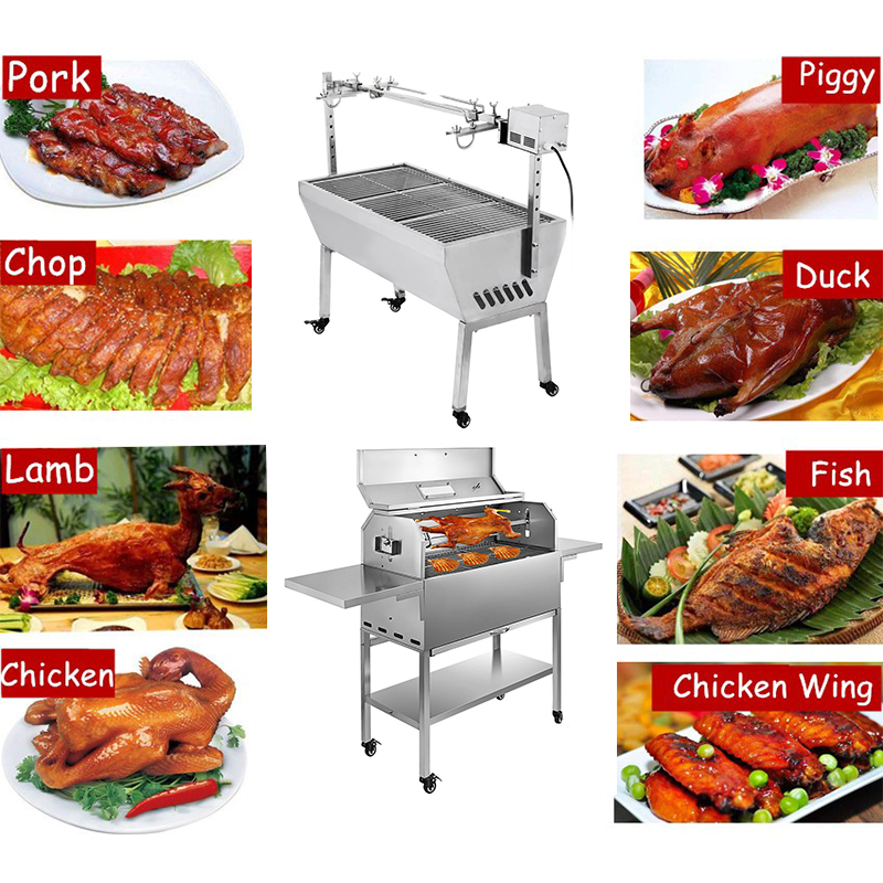 Electric Spit Roaster Bbq Grill smoker 132 Lbs Bearing bbq pig spit roaster lamb grill With Electric Motor Grill