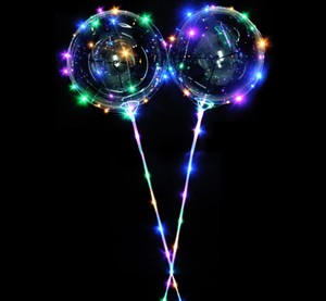 ลูกโป่งมีไฟ LED 20นิ้ว,ลูกโป่งบับเบิ้ลใสใสยืดได้ขนาด70ซม. พร้อมแท่ง Globo Burbuja - Product Image 1