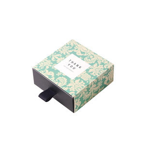 矩形复古图案300gsm白纸板纸盒再生材料抽屉式礼品包装定制尺寸 - Product Image 1