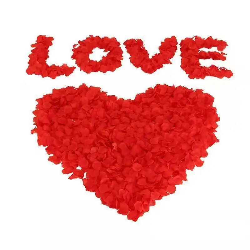 Đám Cưới Lãng Mạn Đêm Valentine Của Khách Sạn Nhà Đảng Trang Trí Màu Đỏ sẫm Rose Confetti Hoa Nhân Tạo Cánh Hoa
