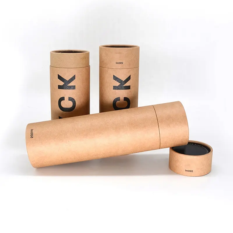 Boîte à cylindre en papier avec logo personnalisé tube en papier kraft boîte cadeau pour bonbons de mariage boîte d'emballage pour nourriture thé vin couverture du monde