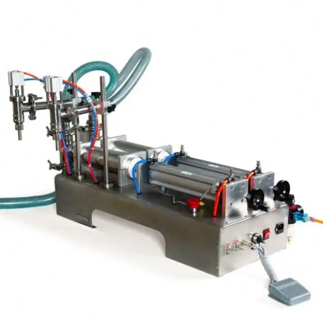 Boquillas dobles máquina de llenado de líquido neumática para rellenar champú, aceite, G1WY-2Y-500 químico