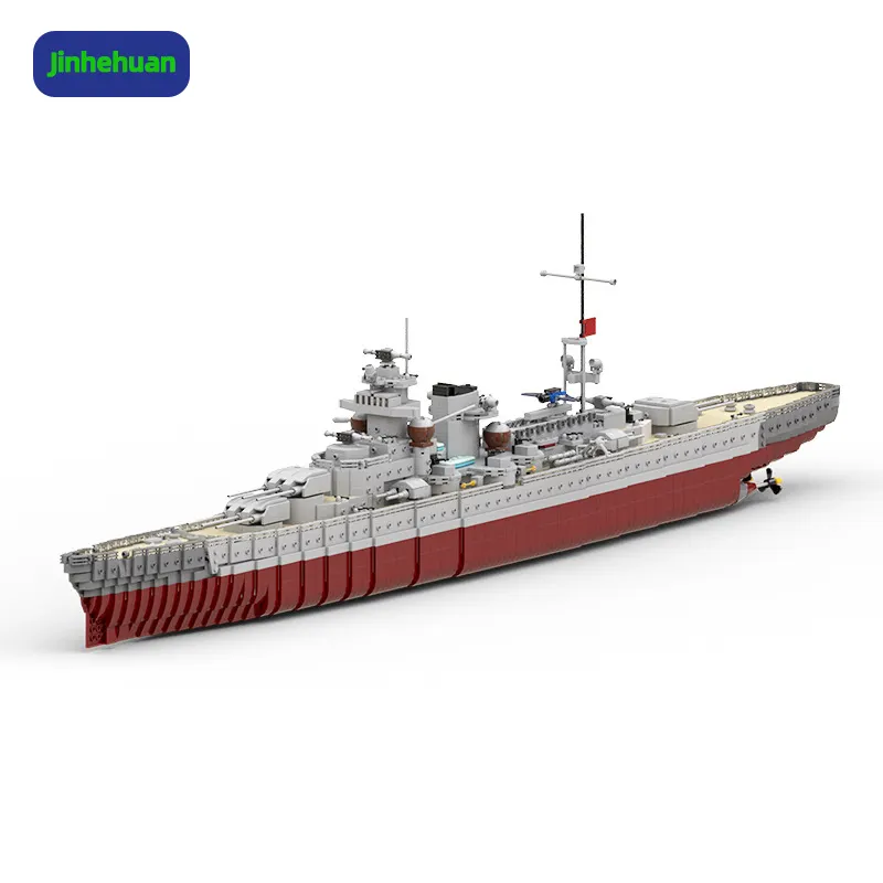 مجموعة وحدات بناء سفينة حربية Moc War II Bismarck Gneisenau KMS ألمانيا العالم سفينة حربية قارب سفينة طوب ألعاب أطفال هدايا
