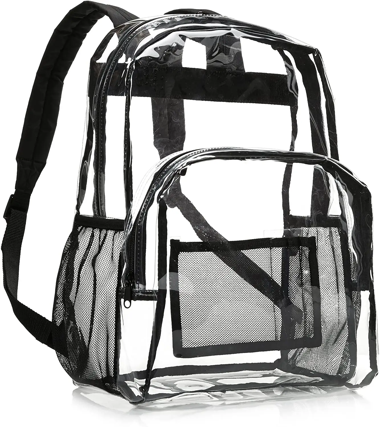 Mochila transparente de plástico PVC para hombre y mujer, bolsa de libros, mochila informal, resistente